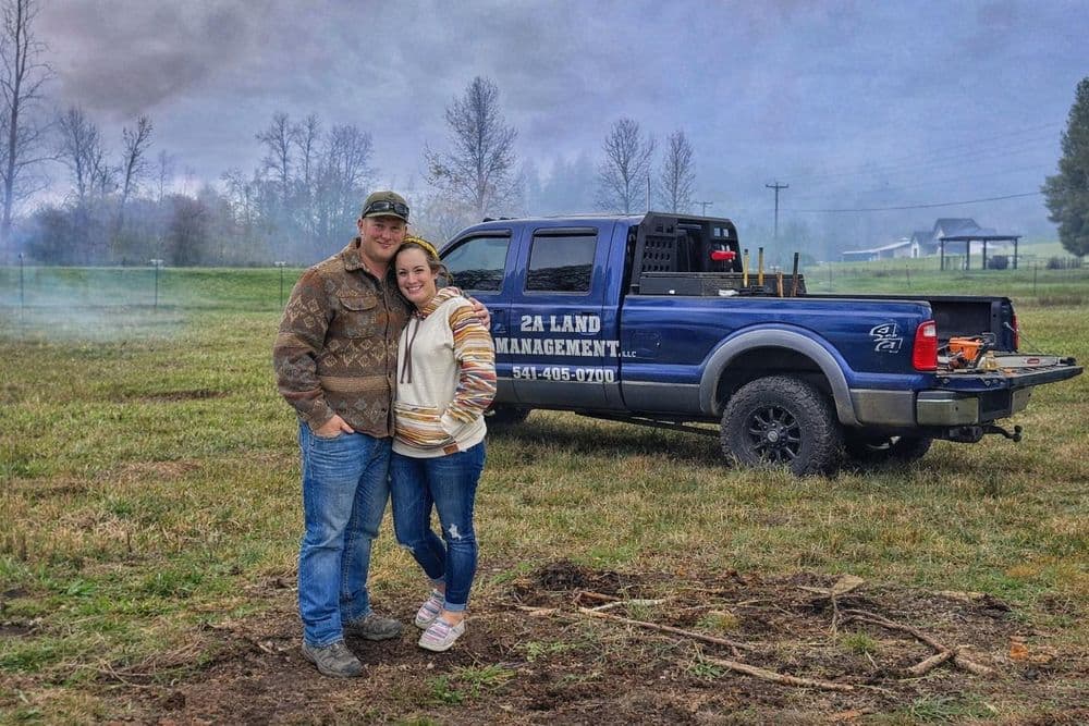 Forestry mulching equipment at work in a field